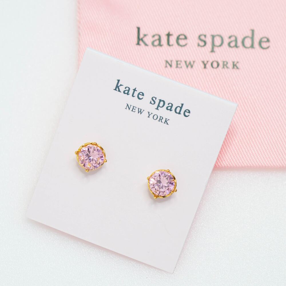 Kate Spade That Sparkle Round Crystal Earrings Pink - Picture 4 of 6